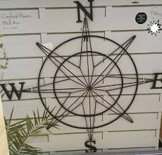 Large Metal Wall Art Compass Indoor