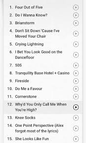 More translations of four out of five lyrics. Arctic Monkeys News On Twitter Arctic Monkeys Setlist At Royal Arena Copenhagen 27 06 18