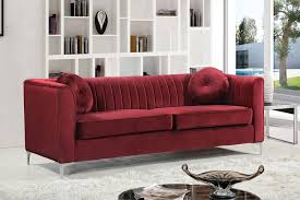 meridian isabelle velvet sofa in