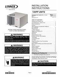 13hpp Packaged Unit Installation Manual