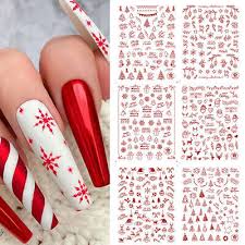 3d nail stickers gold christmas