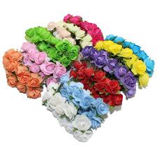 Flowers Bridesmaid Ccinee 144pcs One Lot 1cm Head Multicolor Artificial Paper Flowers Rose Used For Decorative Gift