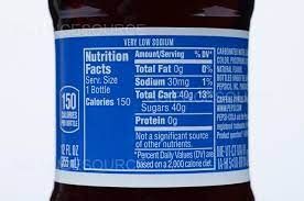 photograph pepsi cola nutrition facts