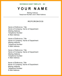 Reference Page Resume Template Foodcity Me