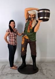 Large than life size pirate ship captain with faux wooden peg leg. Life Size Pirate Statue With Bucket Life Size Pirate Theme Statue Decor 6 Ft Ebay