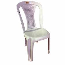 white armless plastic chair