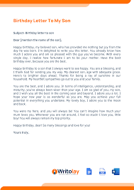 birthday letter to son 10 templates