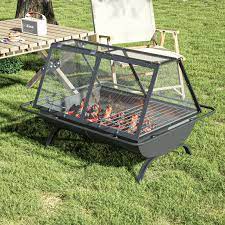 Wood Burning With Cooking Bbq Grill Grate