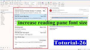 in outlook reading pane