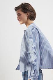 Striped Frill Sleeve Shirt In 2019 Spring Fashion Casual