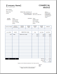 Customizable Commercial Invoice Template Excel Invoice Templates
