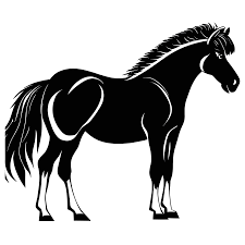 horse black and white icon clipart