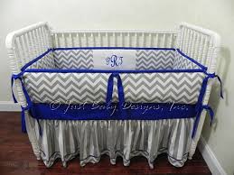 custom crib bedding skyler chevron gray