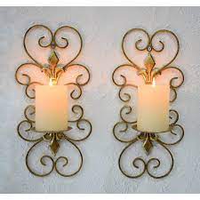 Set Of 2 Wall Sconces Candle Holders