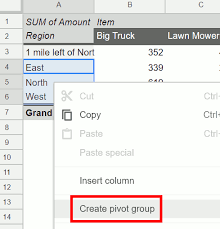 google sheets group data inside a