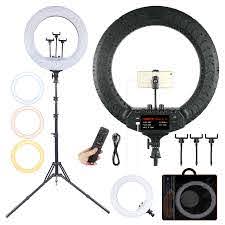 Fosoto 18 Inch Led Ring Light 2700 6500k Photography Lighting Camera Phone Ringlight Makeup Ring Lamp With Tripod And Remote Photographic Lighting Aliexpress
