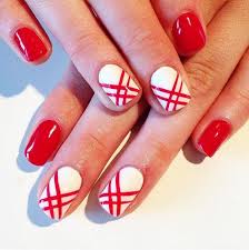 So when colors like white, light brown and blue are combined to create this beautiful beachy nail art in this way, it brings peace and relaxation. Red And White Nail Art Designs To Try Nail Designs Red And White Nails White Nail Designs Red Nails