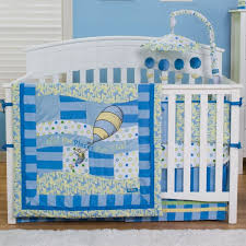 4 Piece Crib Bedding Set In Blue Free