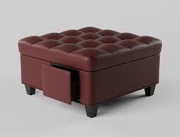 3d Model Puff Coffee Table Claret Red