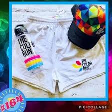 3 Pc Color Run Shorts Hat Free H2o Bottle