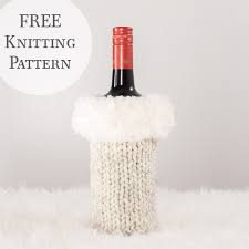 Fur Wine Bottle Cozy Knitting Pattern
