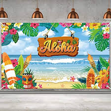 Beach party supplies and decorations. Buy Summer Aloha Luau Party Decorations Tropical Hawaiian Beach Birthday Banner Backdrop Large Summer Flowers Sea Palm Yard Sign Backgroud Themed Birthday Party Indoor Outdoor Car Decorations Supplies Online In Indonesia B08twbf2wh