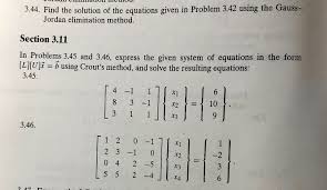 Solved 3 42 Solve The Following System