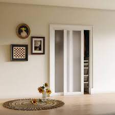 Ark Design 48 In X 80 In 1 Lite Frosted Glass White Mdf Composite Sliding Door