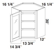 Diagonal Corner Glass Wall Cabinet