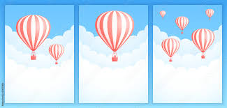 hot air balloon cloud travel vector