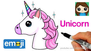 how to draw a unicorn emoji easy you