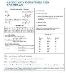 ap bio formula sheet what s on it and