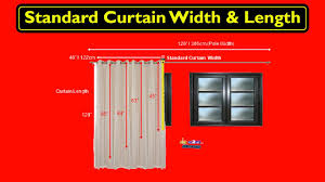 standard curtain width length size