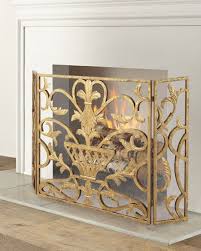 Iron Fireplace Screen With Urn Design