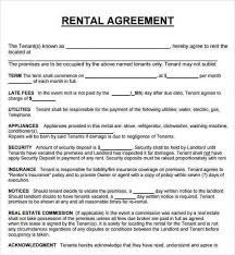 8 Sample Rental Agreement Letters Sample Templates Threeroses Us