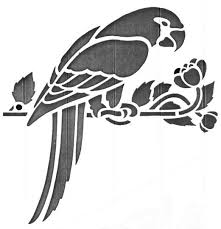Etched Glass Pattern Parrot Glass