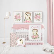 Owl Crib Bedding Set Fl Girl Crib
