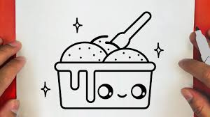 how to draw a cute ice cream step by