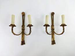 Vintage French Brass Wall Light With