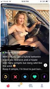 This is the wildest profile I've ever seen. (all her photos are either butt  naked, airborne, or both) : rTinder