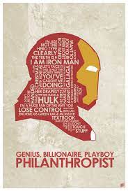 The Avengers Iron Man Genius Billionaire Playboy Philanthropist Word Art  Print Poster (12 x 18) by Artist Stephen Poon. : Amazon.com.au: Home