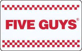 Maybe you want to throw some extra bacon on your favorite burger. Gift Card Five Guys Five Guys United States Of America Five Guys Col Us Fg 002a