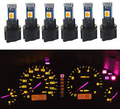 Amazon Com Wljh T5 Led Light Bulb Pc74 37 3 3030smd Canbus Error Free Instrument Cluster Panel Dash Lights With Twist Socket 6 Pack Yellow Automotive