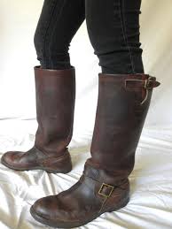 Vintage Hudson Bay Boots Herters Brown Leather Rare Snake