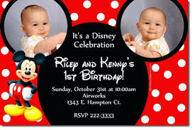 Mickey Mouse Personalised Invitations Uk Twins Birthday Party