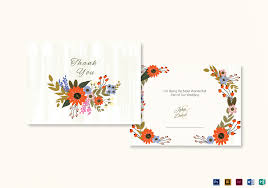 Summer Floral Thank You Card Template