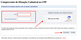 como consultar cpf comprovante de