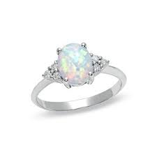 Amazon Com Letdown_rings Opal Ring Round Opal White Stone