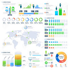 Financial And Marketing Statistic Graphic With Charts And Diagrams
