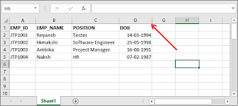 how to unhide columns in excel javatpoint